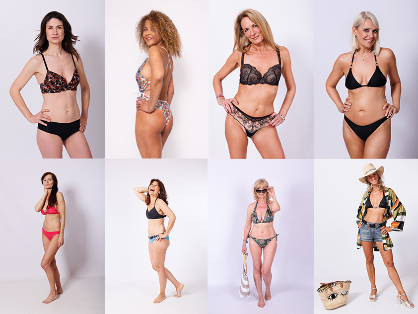 Des mannequins senior en lingerie