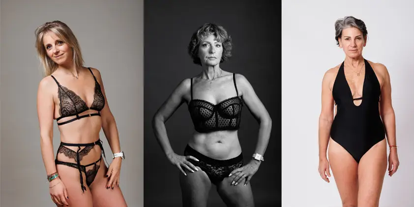 Des mannequins senior en lingerie